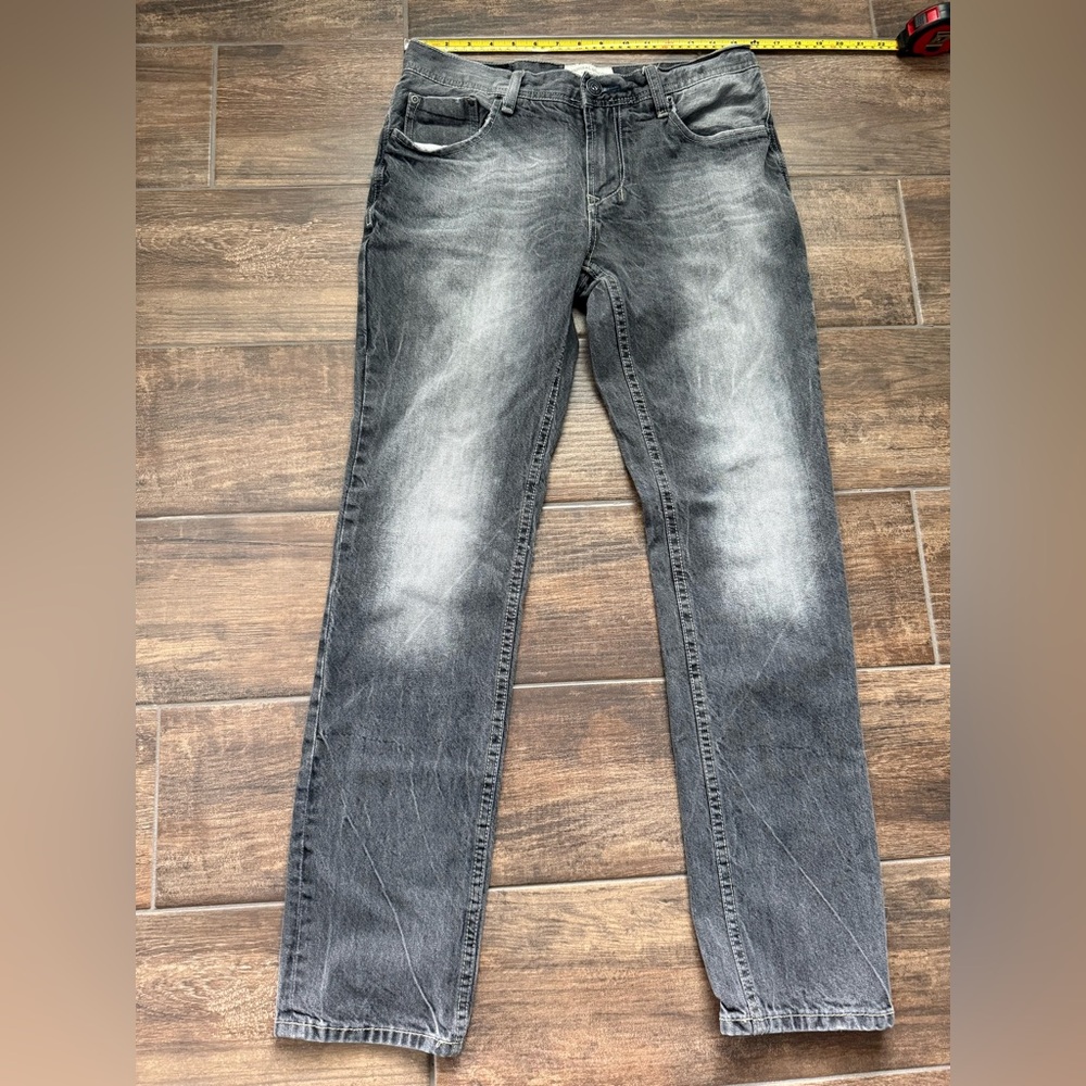 Aeropostale Men's Washed Black Straight Jeans